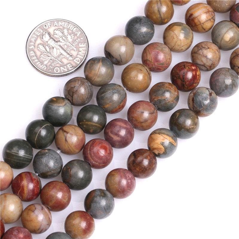 Round Picasso jasper beads
