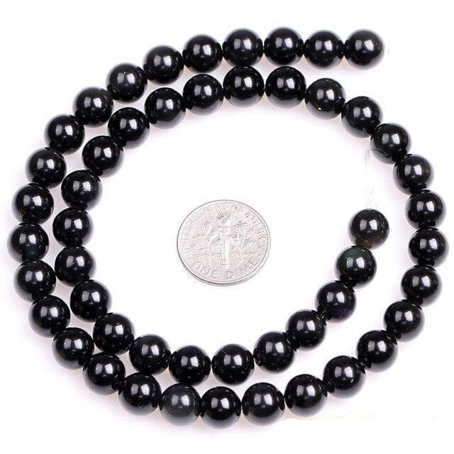 Round rainbow obsidian beads