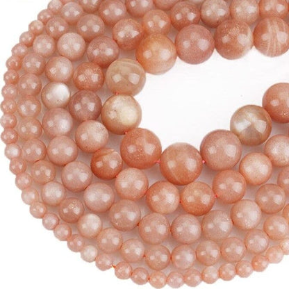 Round sunstone beads