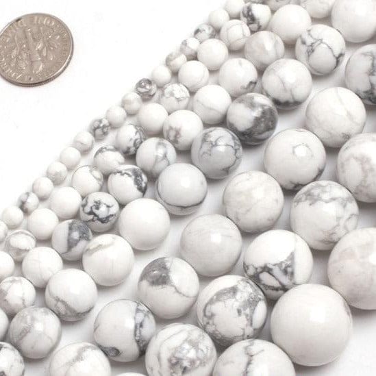 Round white howlite beads