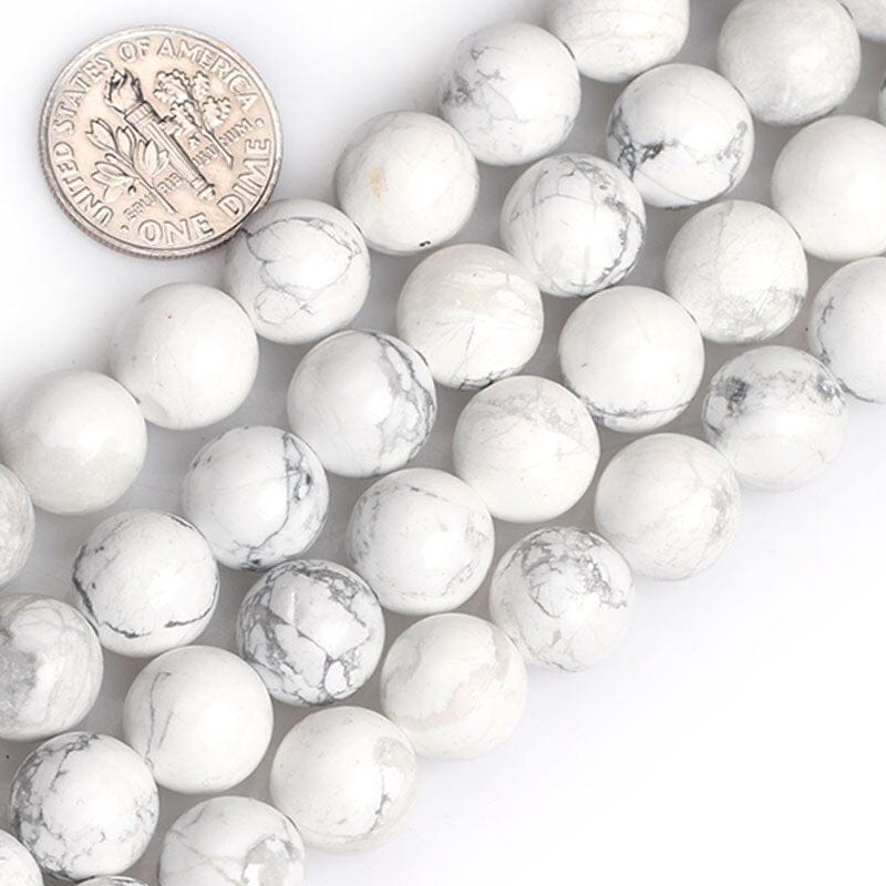Round white howlite beads