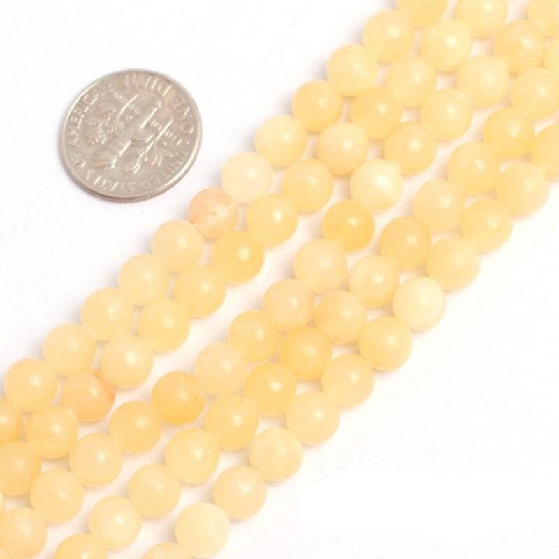 Round yellow jade beads