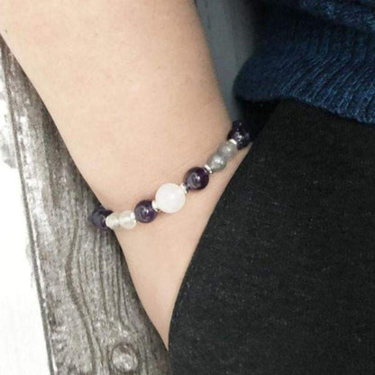 Selenite, Amethyst and Labradorite Bracelet
