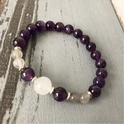Selenite, Amethyst and Labradorite Bracelet