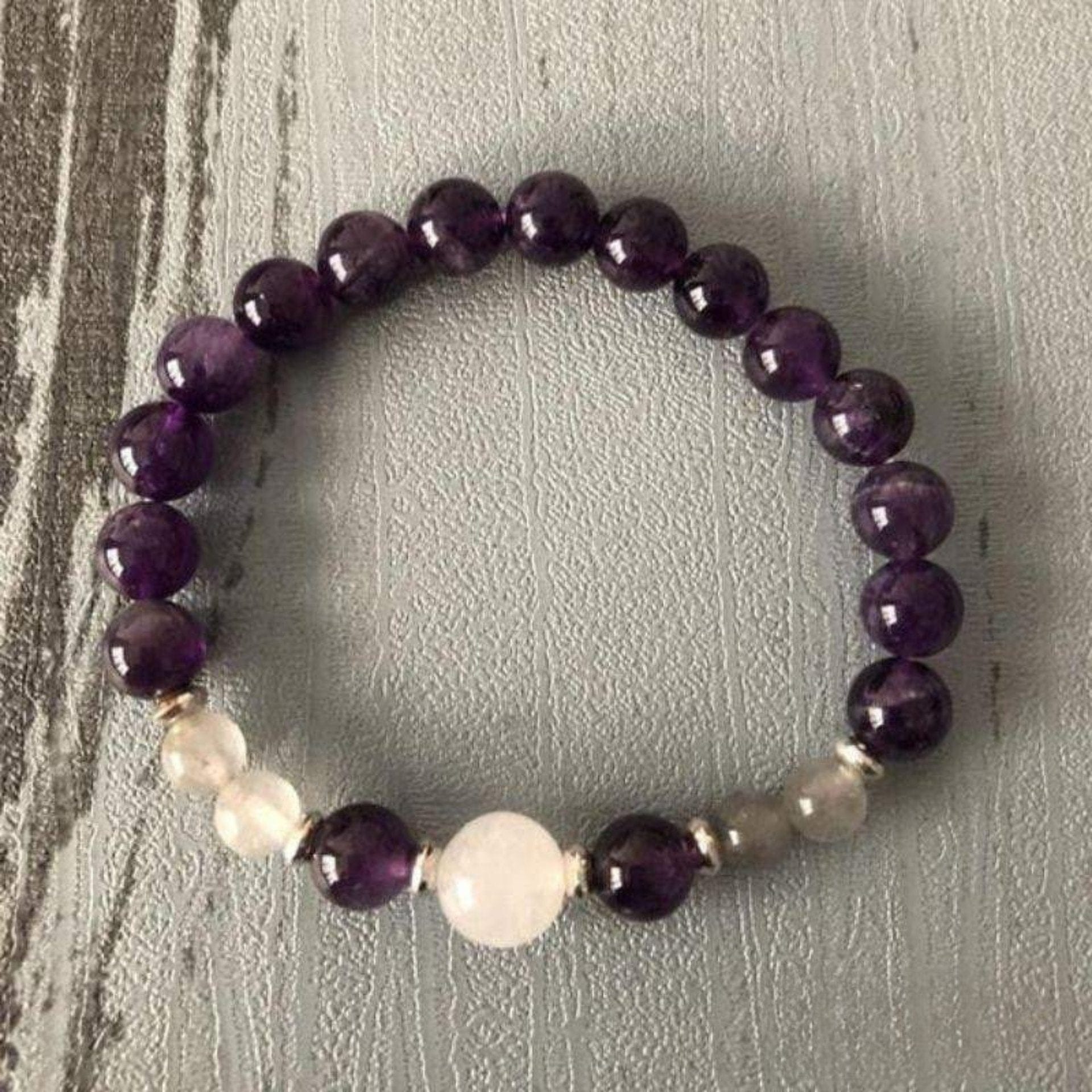 Selenite, Amethyst and Labradorite Bracelet