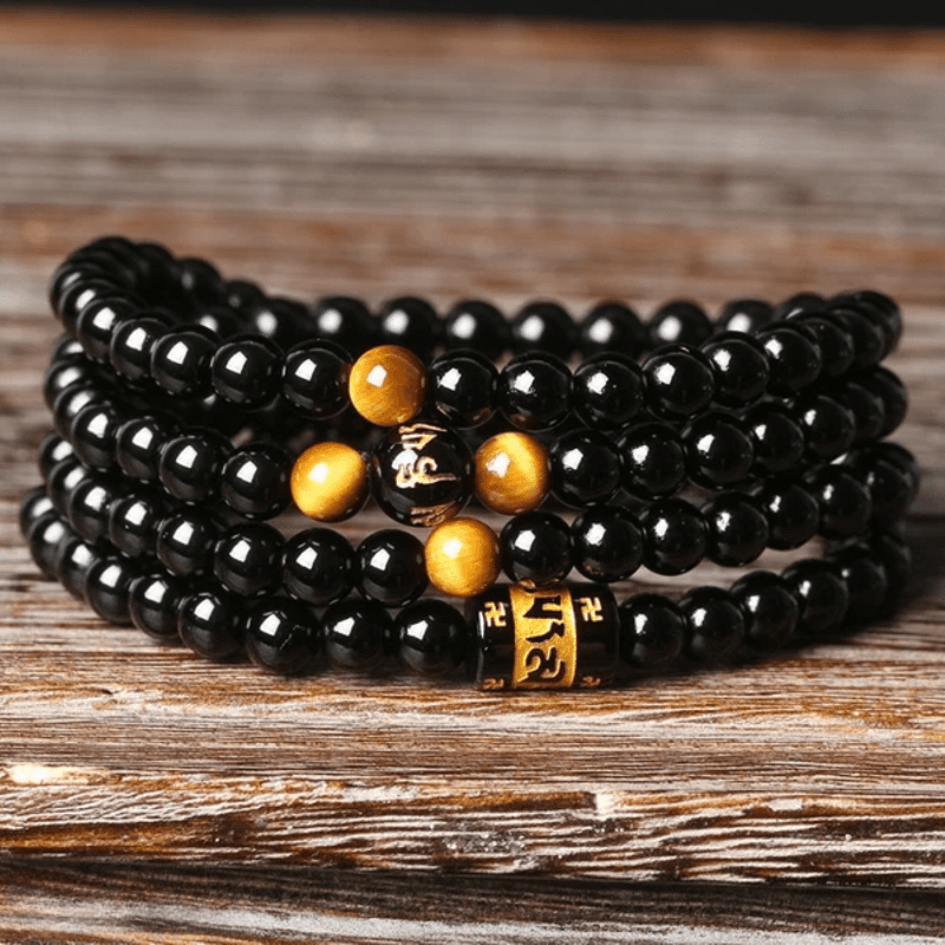Tibetan Bracelet in Black Onyx