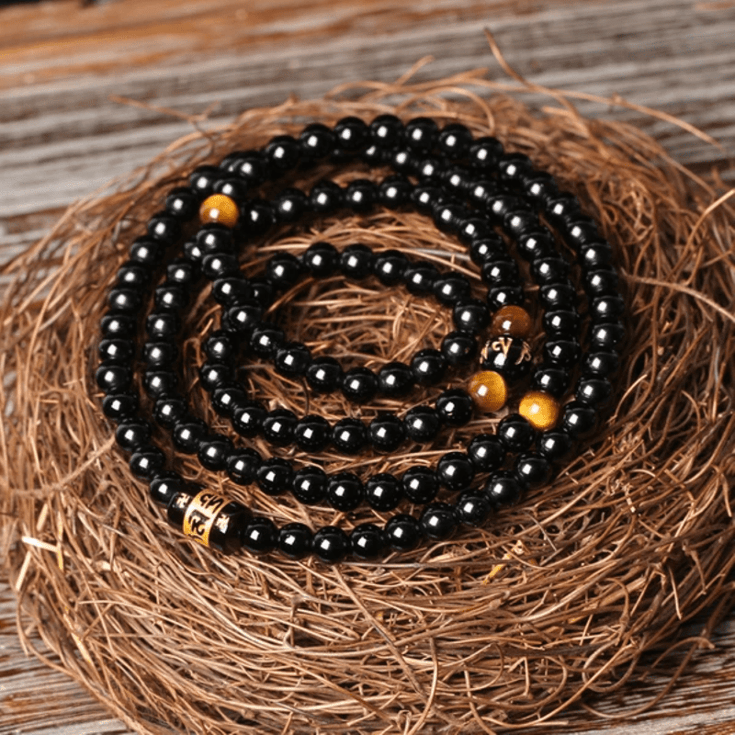 Tibetan Bracelet in Black Onyx