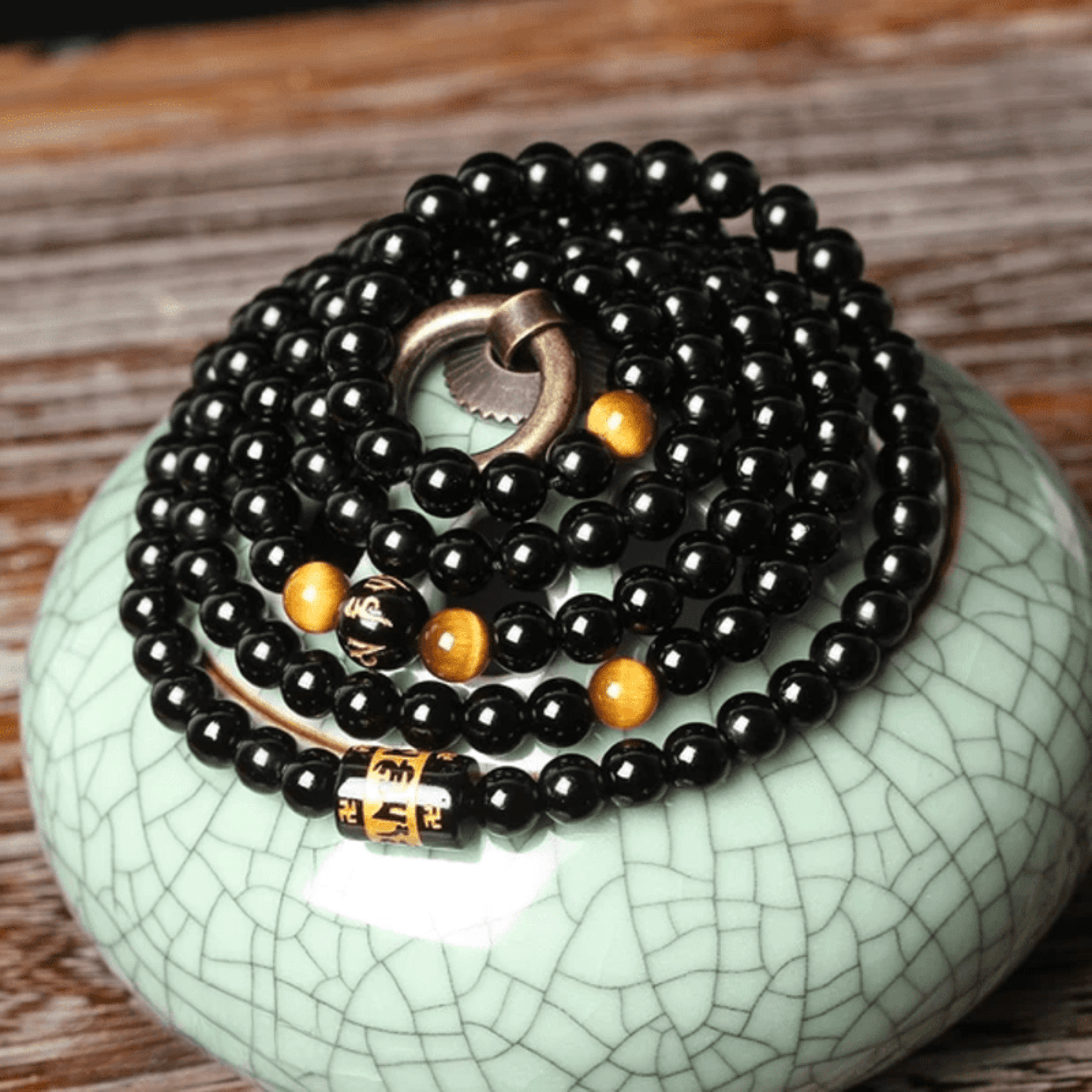Tibetan Bracelet in Black Onyx
