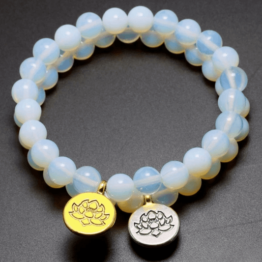Tibetan mala bracelet in opalite