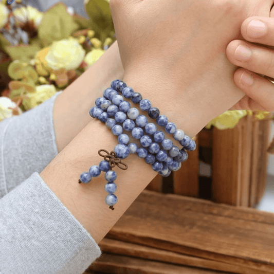 Tibetan Mala Bracelet in Sodalite