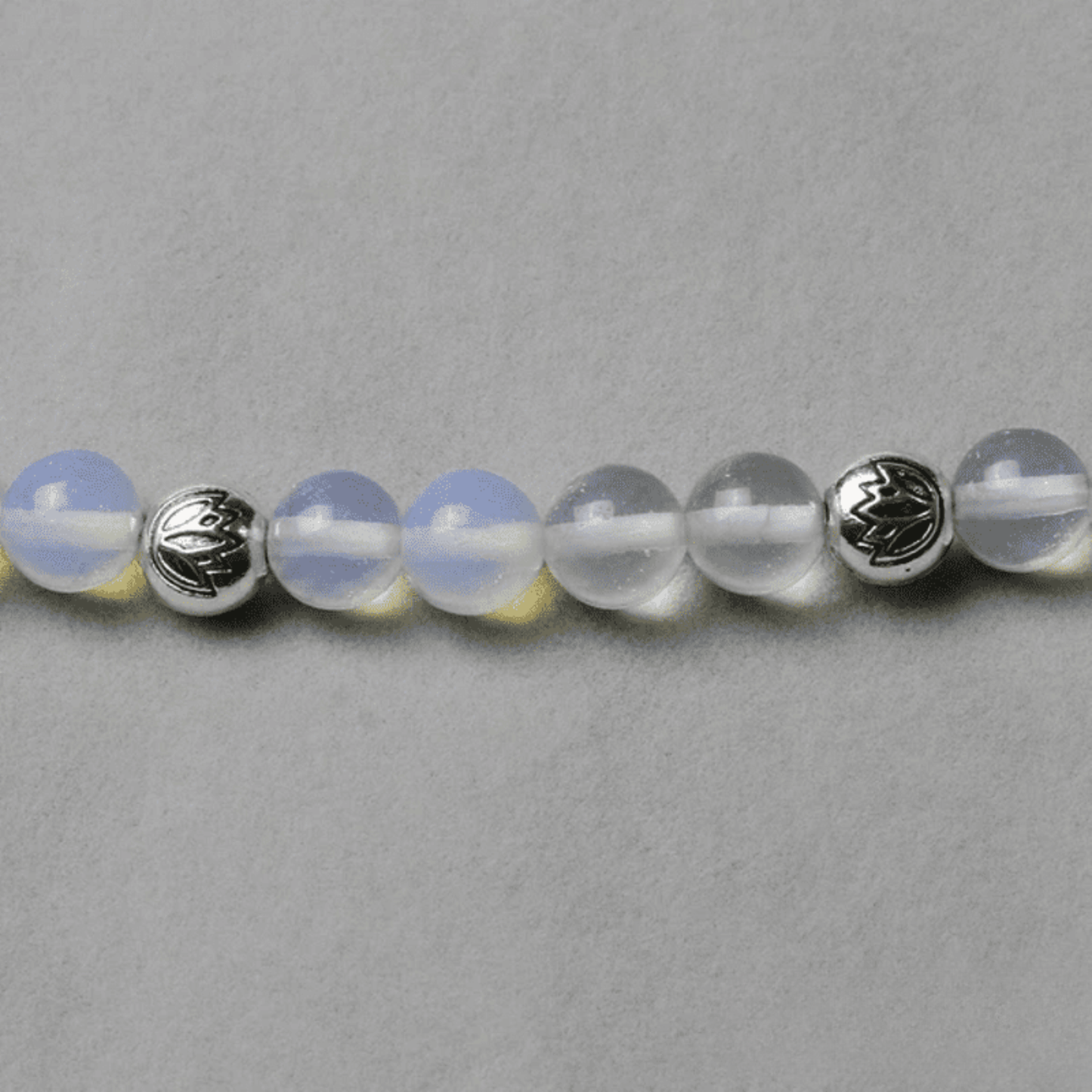 Tibetan mala bracelet in sunstone and opalite
