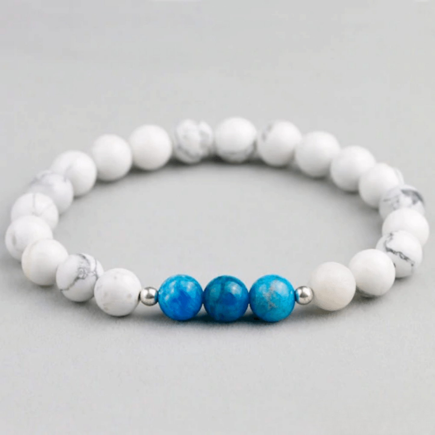 Weight loss bracelet in apatite and howlite