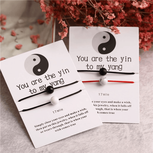 Yin & yang friendship or love bracelets
